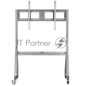Мобильная стойка напольная Kromax OMEGA-12 silver, 1 шт/уп, Мобильная стойка напольная для TV 32"-120", max вес 80 кг, высота 1640-1820 мм, max VESA 1000x600 мм