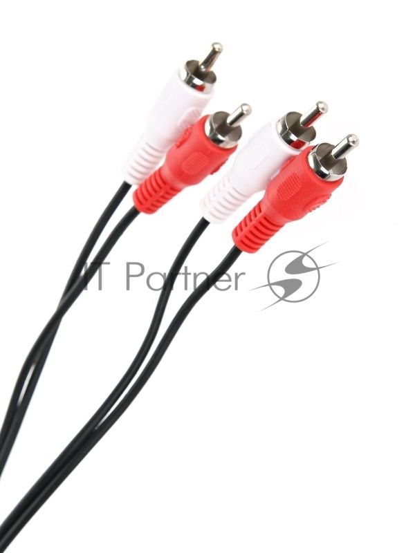 Кабель соединительный 2xRCA (M) - 2xRCA (M) черный 2m, Telecom <TAV7158-2M>