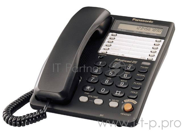 Телефон проводной Panasonic KX-TS2365RUB черный {16-зн ЖКД, однокноп.набор 20 ном., автодозвон, спикерфон }