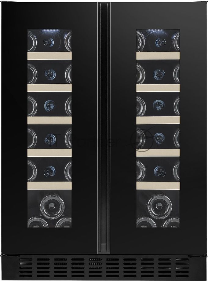 Винный шкаф Temptech OX2DX60DRB черный, 116 л, 2 отсека, 38 бут., класс G