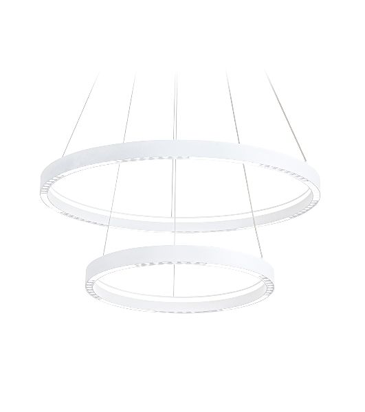 Подвесной светодиодный светильник Ambrella light FL5862/2 WH белый 45W 3000K/4200K/6400K D600/400*830 (без ПДУ)