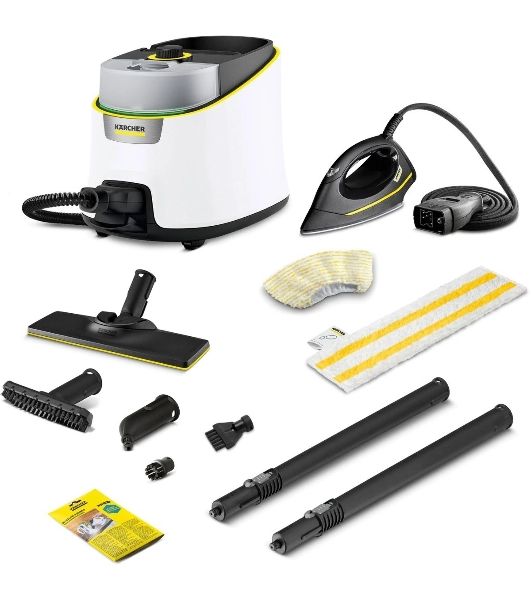 Пароочиститель Karcher SC 4 Deluxe Iron EasyFix белый, напольный, 2200 Вт, 60 г/мин, 1300 мл