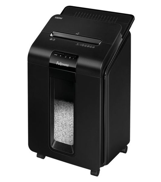Шредер Fellowes AutoMax 100M (секр.P-4)/фрагменты/100лист./23лтр./скрепки/скобы/пл.карты
