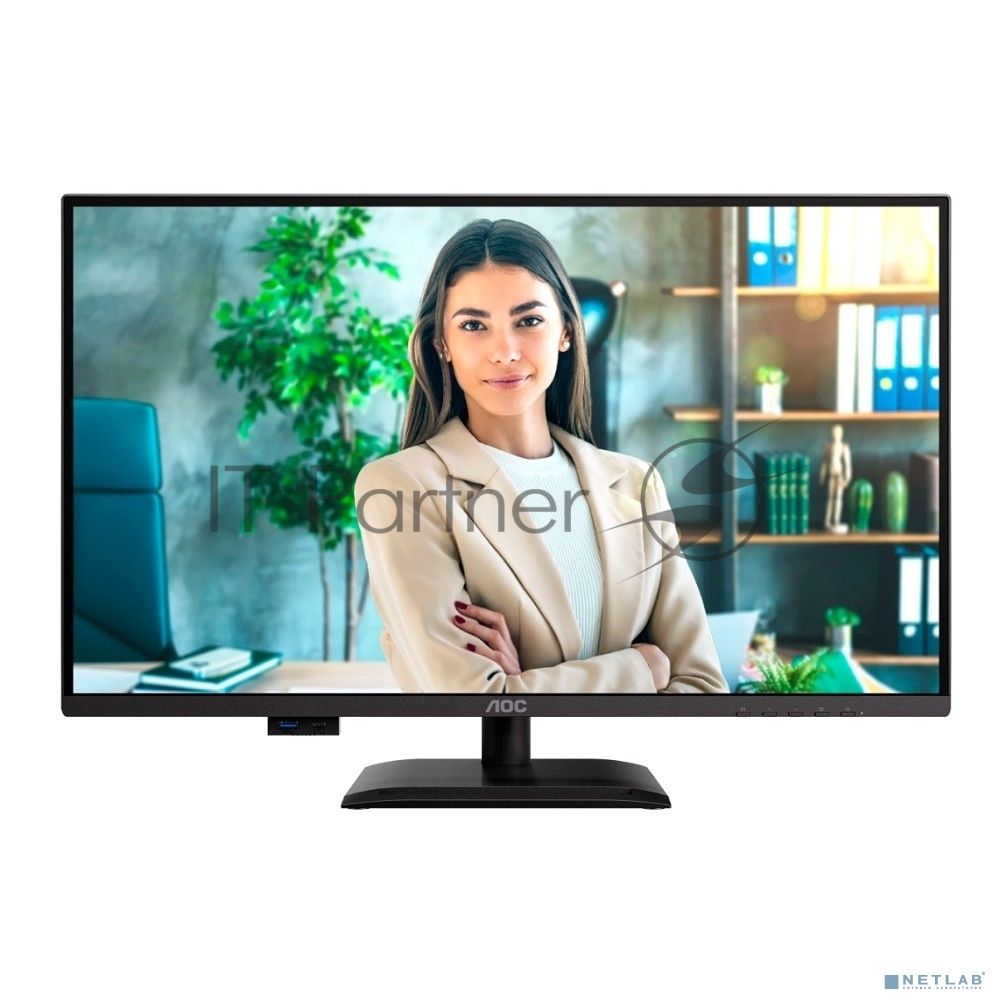 Монитор 27" AOC Q27P4U IPS 2560x1440, 120 Гц, 4 мс, 16:9, 350 кд/м², 2xHDMI 2.0, DP 1.2, USB-C (15 Вт PD), USB Hub (3x USB-A), 3.5 Jack, динамики (2x2 Вт), HDR10, Adaptive-Sync, черный