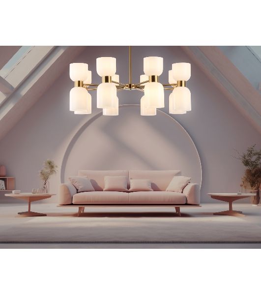 Люстра Ambrella light LH56095/16 BS/FR латунь/белый матовый E14*16 max 40W D860*510