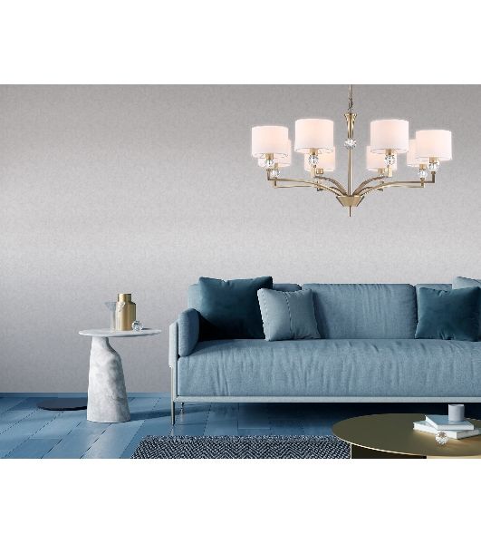 Люстра Ambrella light LH71133/8 BS/WH латунь/белый E14/8 max 40W D840*880