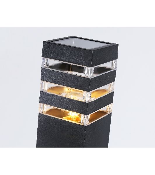 Светильник Ambrella light ST2582 BK/CL черный/прозрачный IP54 E27 max 40W 90*90*630