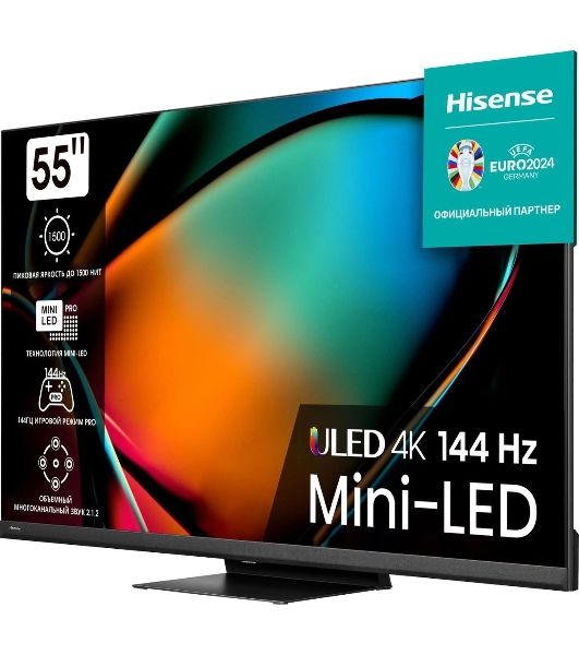 Телевизор Hisense 55" 55U8KQ черный Mini-Led UHD 120Hz Smart TV