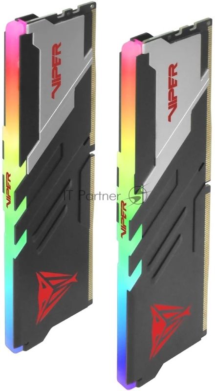 Оперативная память Patriot Memory Viper Venom, DDR5, 64GB (2x32GB), 6000 MHz, CL30, DIMM, с радиаторами, RGB, серебристый/черный