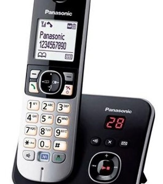 Телефон беспроводной (DECT) Panasonic KX-TG6821RUB черный, автоответчик,определитель номера,телефонный справочник 120 зап.