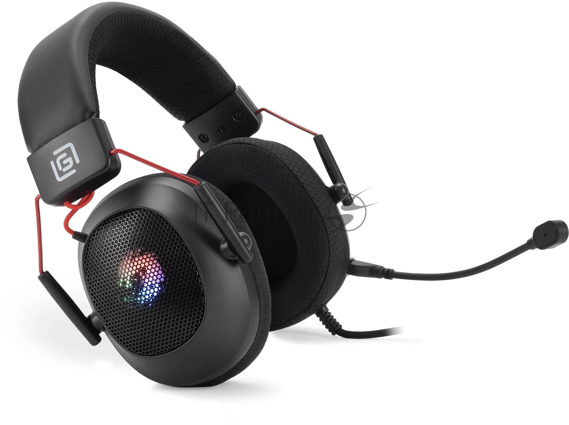 Гарнитура Oklick HS-L305G чёрный, проводная, USB, подсветка
