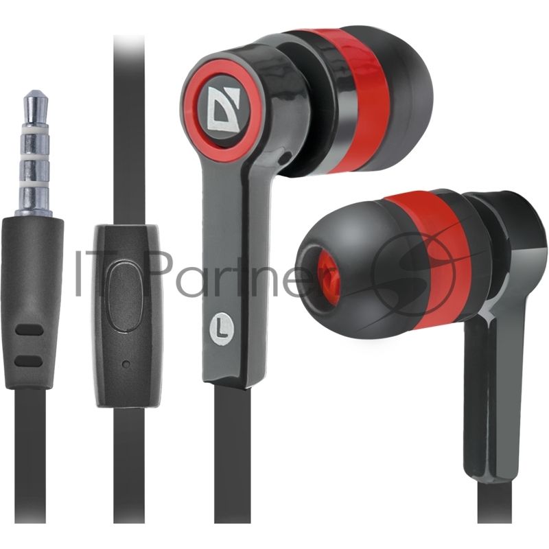 Наушники Defender Pulse 420 черный/красный