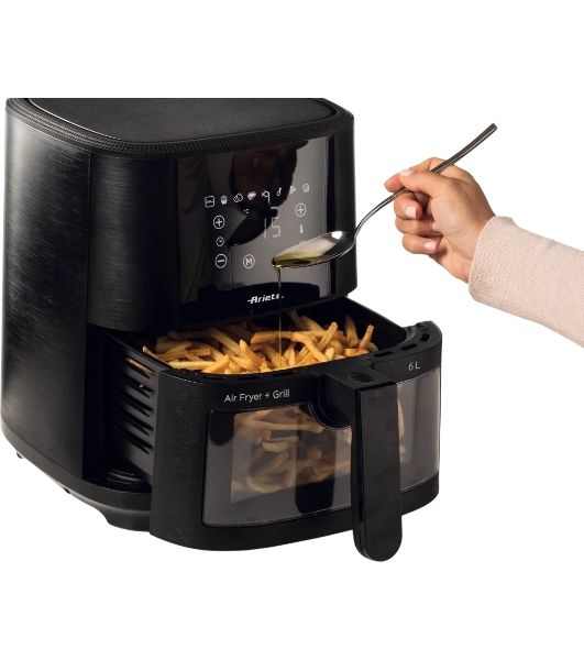 Аэрофритюрница Ariete Air fryer 4626/00 черный, 1300 Вт, 6 л, сенсор, 8 программ