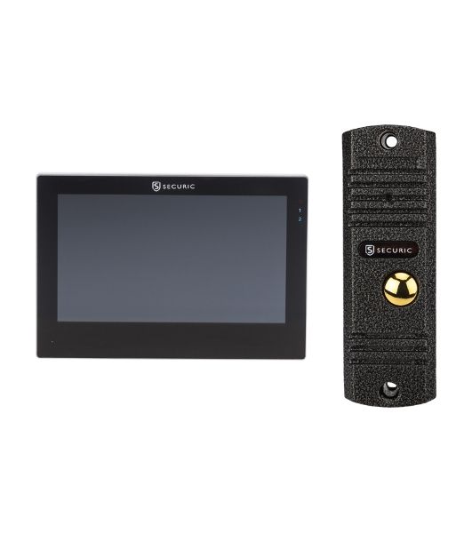 Цветной монитор видеодомофона SECURIC AC-438 7" AHD в комплекте с вызывной видеопанелью с кнопкой