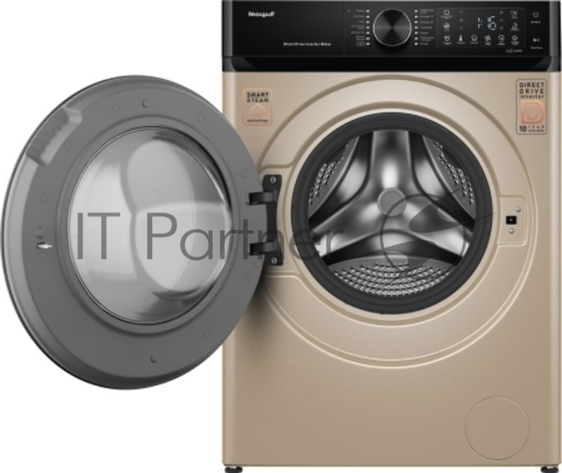 Стиральная машина Weissgauff WM 59411 Direct Drive Inverter Steam Champagne золотистая, загрузка фронтальная 11кг, 1400 об/мин., класс: A+++