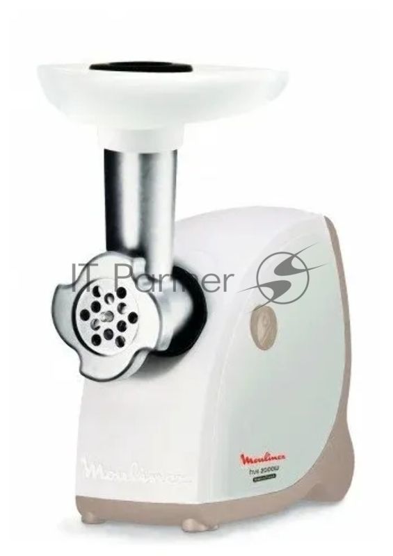 Мясорубка электрическая Moulinex ME476132 белый/бежевый, 2000 Вт, 2.3 кг/мин, защита от перегрузки, насадки - 9