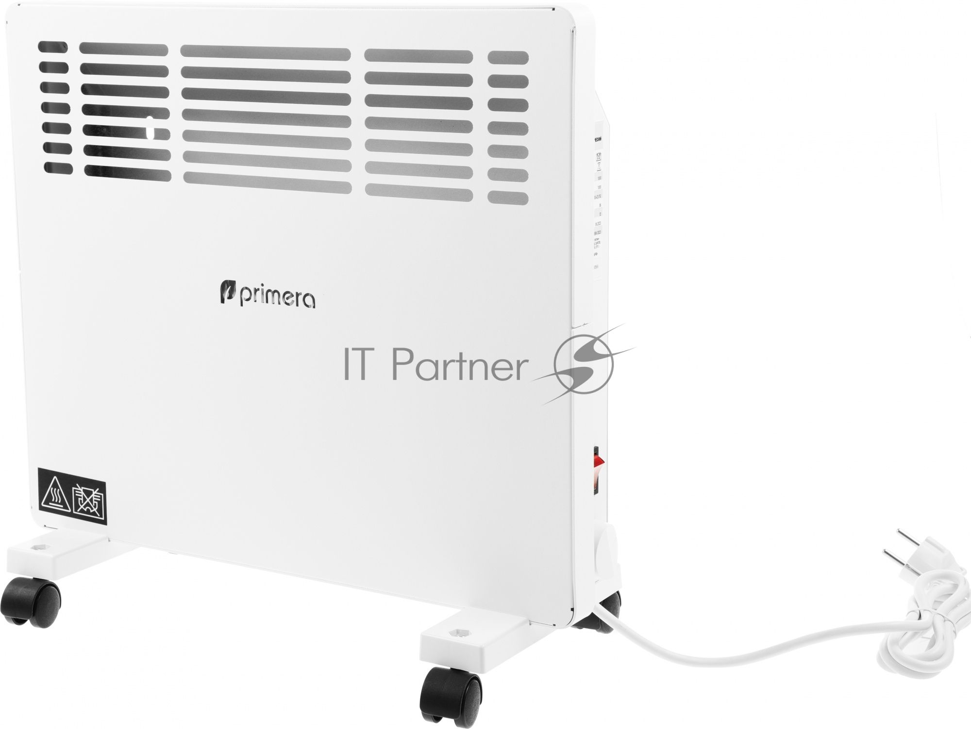 Конвектор электрический Primera Ram PHP-1008-MXR белый, 15 м², 1000 Вт, термостат