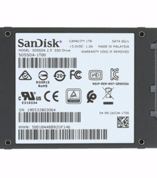 Твердотельный накопитель SanDisk SSD PLUS 2,5” SATA 1Tb, SDSSDA-1T00-G28, 1 year