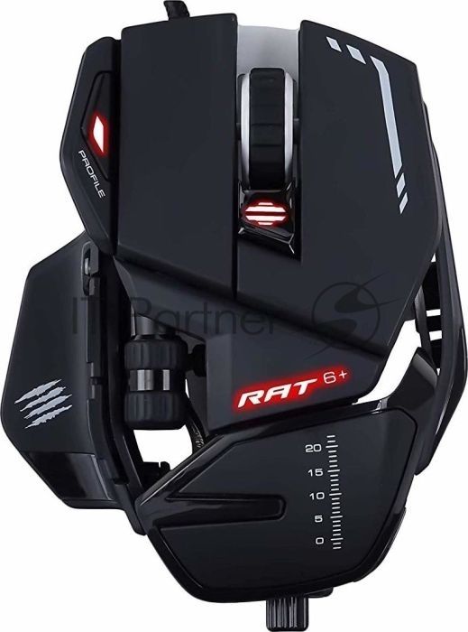 Мышь проводная Mad Catz R.A.T. 6+ черный, 12000 dpi, USB, кнопки - 11