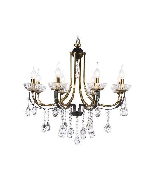 Светильник Ambrella light TR4953/8 BK/GD/CL черный/золото/прозрачный E14*8 max 40W D740*735