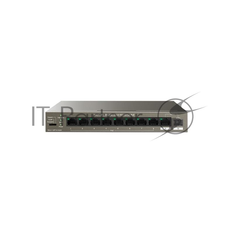 Коммутатор неуправляемый Ethernet IP-COM G1110PF-8-102W 9GE+1SFP с 8 портами PoE