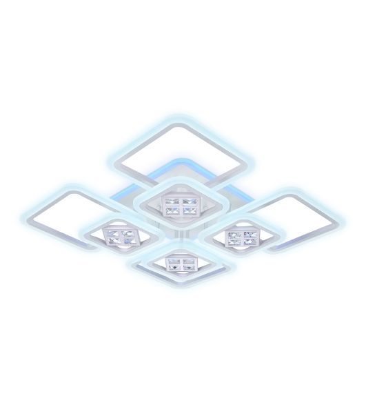Светильник Ambrella light FA289/4+4 WH белый 176W 820*820*120 (ПДУ РАДИО 2.4G)