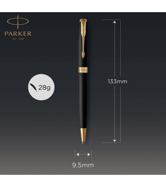 Ручка шариковая Parker Sonnet Core K528 (CW1931519) Matte Black GT M, черные чернила, подарочная коробка