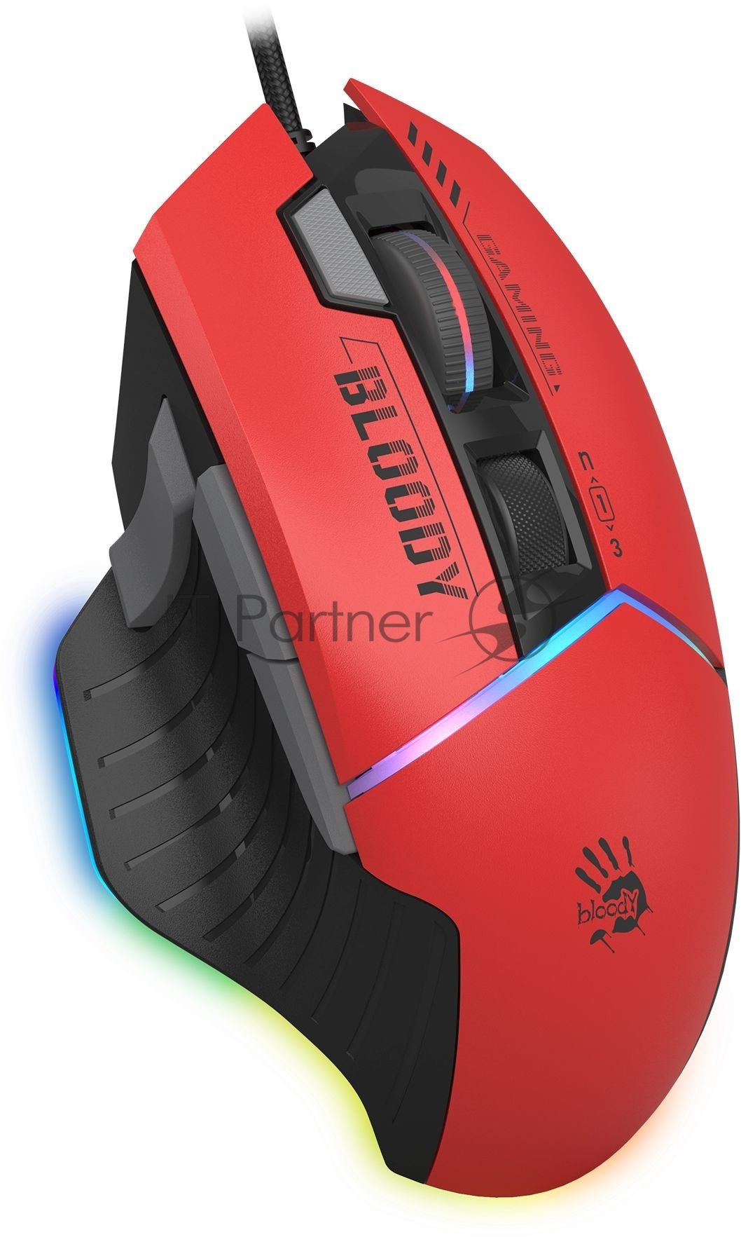 Мышь проводная A4Tech Bloody W95 Max Sports красный/черный оптическая (12000dpi) USB (10but)