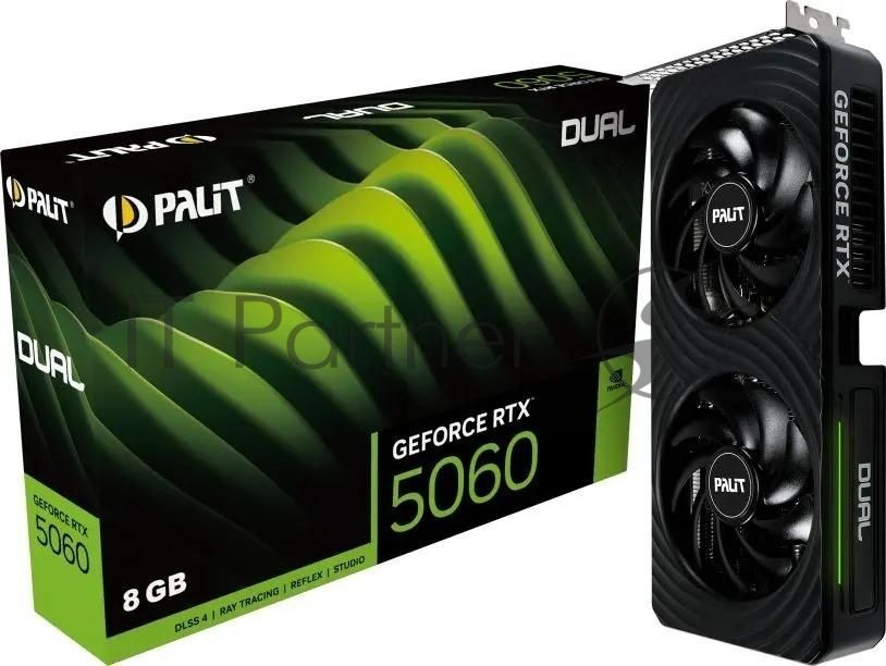 Видеокарта Palit RTX 5060 DUAL RTX 5060 8Gb PCI-E 5.0 128bit GDDR7 2280/28000/HDMIx1/DPx3/HDCP Ret