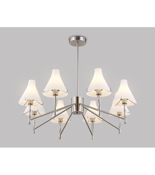 Люстра Ambrella light LH57125/8 SN/FR никель/белый матовый E14/8 max 40W D800*650