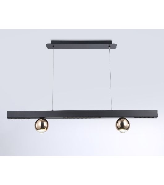 Подвесной светодиодный светильник Ambrella light FL5956 BK/GD черный/золото 4200K 18W 1000*70*1200 (Без ПДУ)