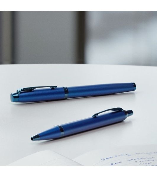 Ручка шариковая Parker IM Monochrome K328 (CW2172966) Blue PVD, M, синие чернила, подарочная коробка