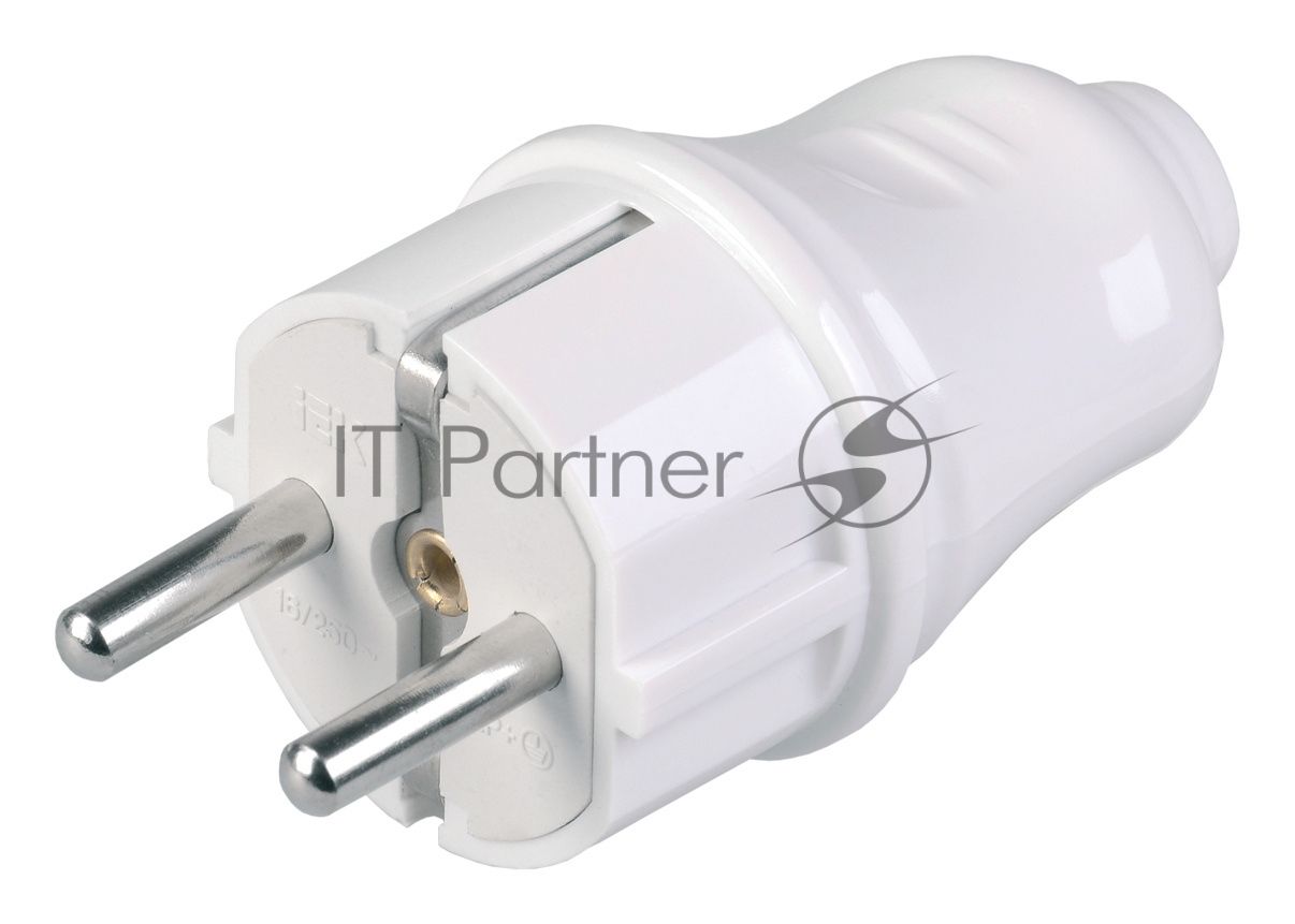 Вилка IEK EVP10-16-01-K01 ВПп10-01-Ст разборная прямая с з/к 16А белая
