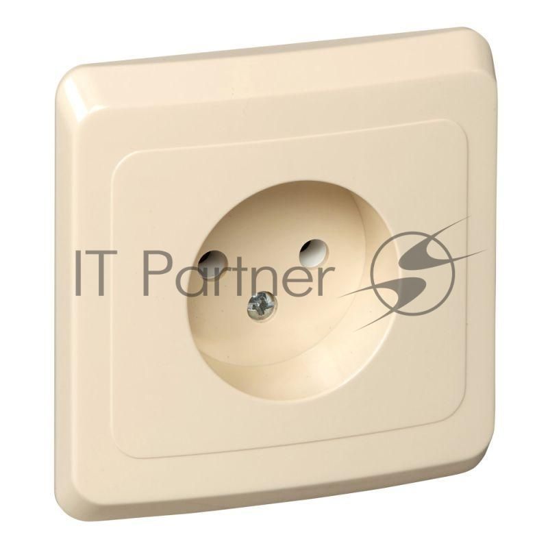 Розетка 1-м СП Этюд 16А IP20 без заземл. крем. SchE PC16-001K