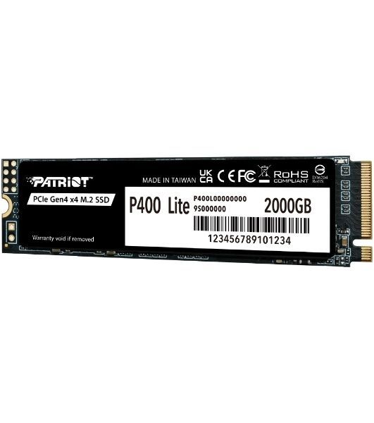 Накопитель SSD Patriot PCIe 4.0 x4 2Tb P400LP2KGM28H P400 Lite M.2 2280