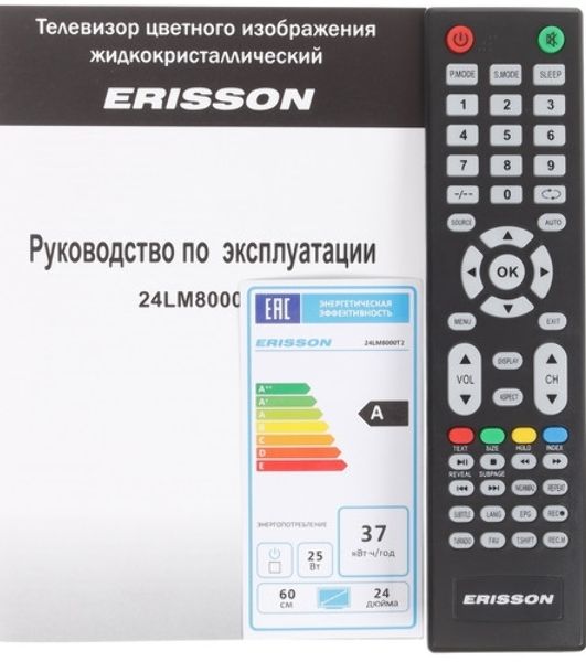 Телевизор Erisson 24" 24LM8000CT2 черный DLED HD Ready 60Hz