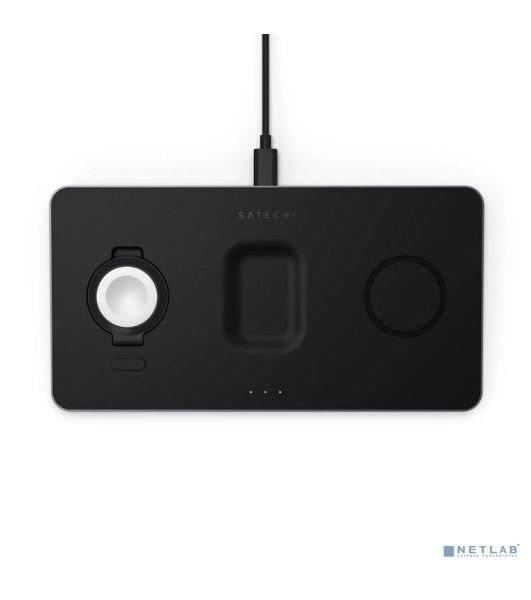Беспроводное зарядное устройство Satechi ST-X3TWCPM Trio Wireless Charging Pad для телефона, часов и наушников серый космос