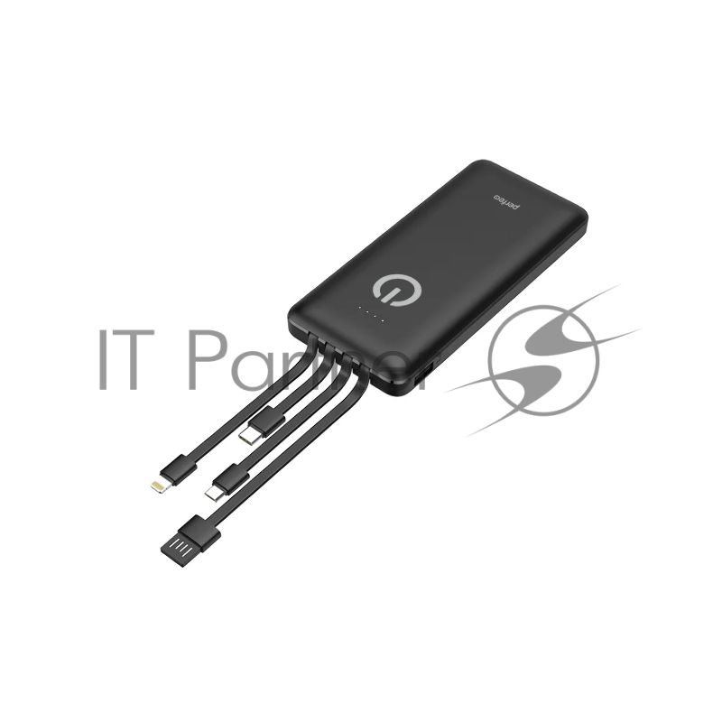 Портативный аккумулятор Powerbank Perfeo ABSOLUTE 10000mah In Micro usb,USB /Out USB,Micro usb,Type-C,Lightning, 2.1А/ черный (PF_B4878)