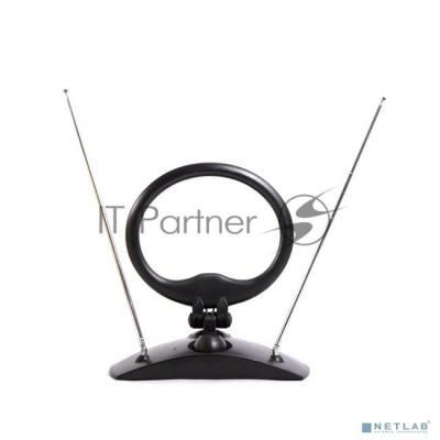 Антенна комнатная ДМВ+МВ пассивная с кольцом Эфир SE-280,Телецифра усы 80см кабель 1м