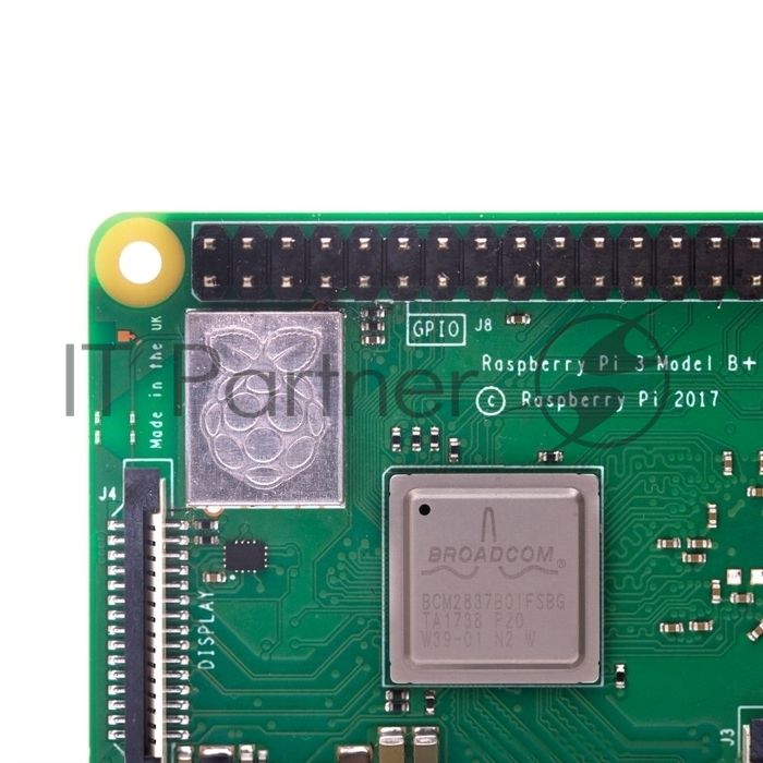 Мини ПК Raspberry Pi 3 Model B+ (RA433, E14 Version) Retail, 1Gb RAM, Cortex-A53 (ARMv8) 64-bit SoC @ 1.4GHz Broadcom BCM2837B0 CPU, WiFi, Bluetooth, 40-pin extended GPIO, 4x USB 2.0, HDMI, CSI camera port, DSI displ.port, MicroSD port (137-3331), (БП и к