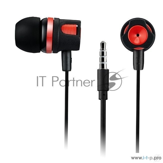 Наушники CANYON  CNE-CEP3R с микрофоном вставные (затычки) чувствительность 100 дБ импеданс 32 Ом разъем mini jack 3.5 mm