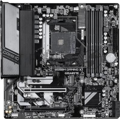 Материнская плата Gigabyte B550M GAMING X, AM4, AMD B550, 4xDDR4, 4xSATA, 2xM.2 PCIe 4.0/3.0, 1xPCIe 4.0 x16, 1xPCIe 3.0 x16 (x4), 1xPCIe 3.0 x1, 1xHDMI, 1xDisplayPort, 1x1Gb LAN, 4xUSB 3.2 Gen1, 2xUSB 2.0, 3x3.5 мм, 7.1, microATX
