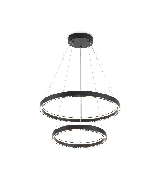 Подвесной светодиодный светильник Ambrella light FL5865/2 BK черный 45W 3000K/4200K/6400K D600/400*830 (без ПДУ)