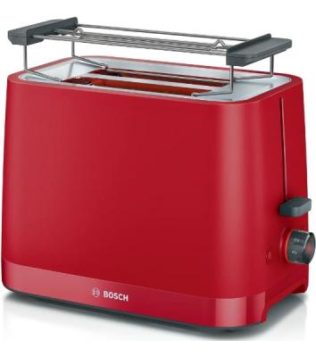 Тостер Bosch TAT3M124 красный, 950 Вт, 2 слота