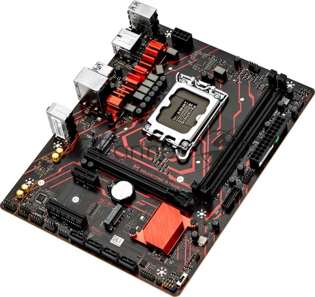 Материнская плата MAXSUN Milestone B760M D5L V2, LGA 1700, Intel B760, 2xDDR5, 4xSATA, 2xM.2, 1xPCIe 4.0 x16, DisplayPort, HDMI, 1x2.5Gb LAN, 3x3.5 мм, 5.1, microATX