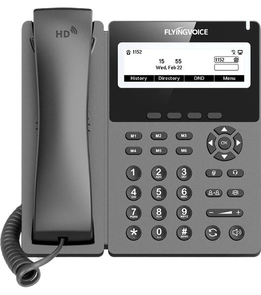 Телефон IP Flyingvoice P22G серый (упак.:1шт)