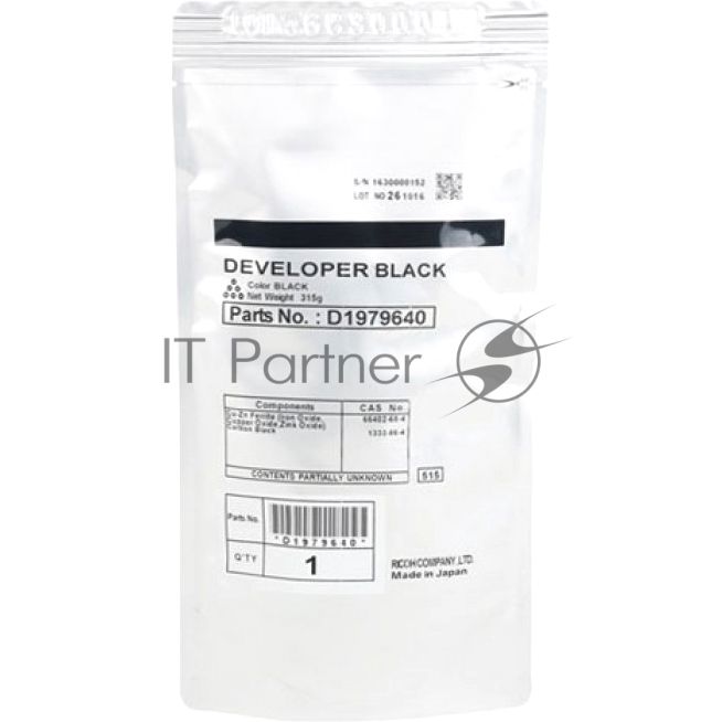 Девелопер Ricoh DEVELOPER BLACK (D1979641/D1979640), черный, пакет, 120000 отп., для MP 4054SP/MP 4054ASP/MP 4054AZSP/MP 5054SP/MP 5054ASP/MP 5054AZSP/MP 6054SP/MP 6054ZSP/MP 2554SP/2554ZSP/3054/3054SP/3054ZSP/3554SP/3554ZSP