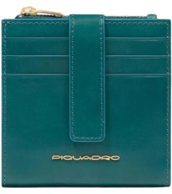 Картхолдер Piquadro Blue Square PP6843B2R/OT3 синий петроль, натуральная кожа