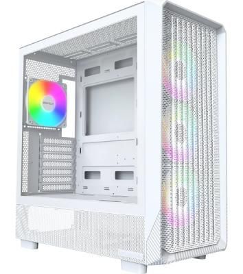 Компьютерный корпус Montech X5 белый без БП ATX 4x120mm 1xUSB 2.0 1xUSB 3.0 1xUSB3.1 audio bott PSU