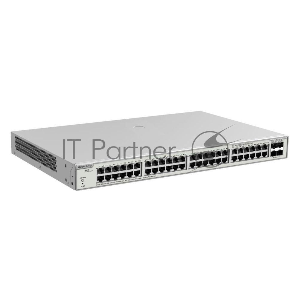 Коммутатор Ruijie Reyee RG-NBS3200-48GT4XS-P-V2, 48×1 Гбит/с PoE + 4×10 Гбит/с SFP+ Uplink, управляемый
